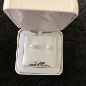 Opal and Sterling Silver Earrings